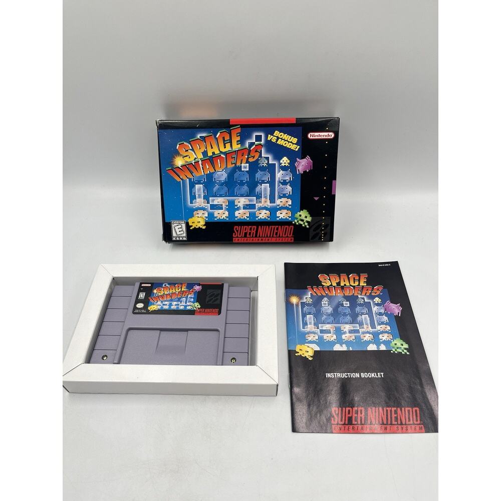 Space Invaders SNES Nintendo Complete CIB Authentic Tested 97 Arcade Classic VGC